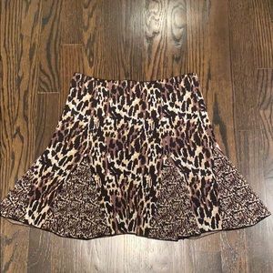Parker fit and flare animal print skirt